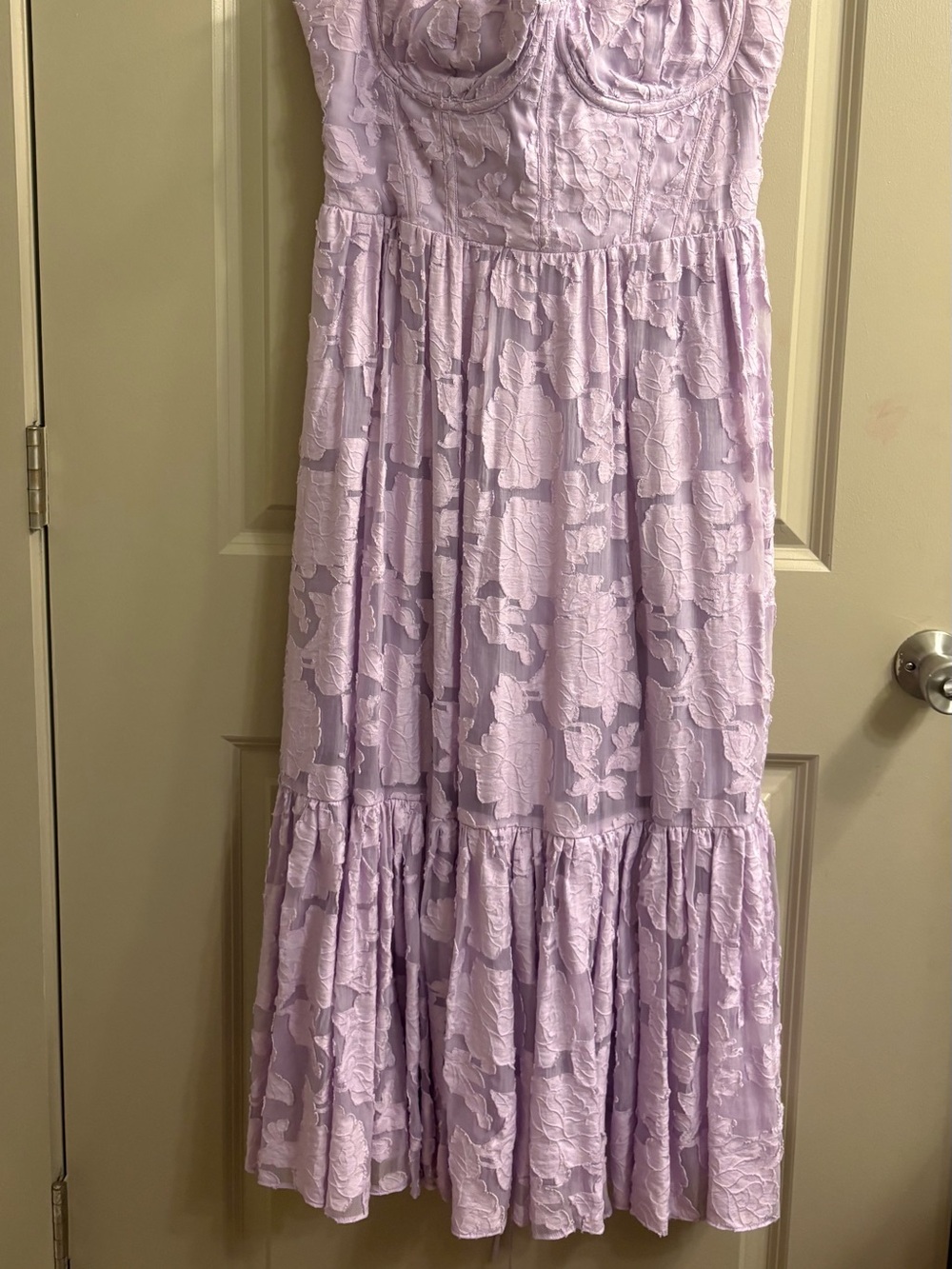 House of CB Lilac Lace Bustier Midi Dress - Picture 2 of 4